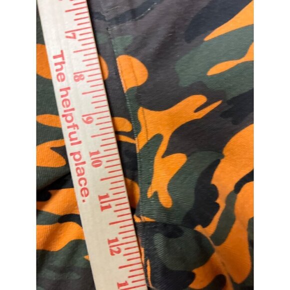 Fashion Nova Orange Camo Capri Pants Tie Hem Women's Size Small - Picture 6 of 11